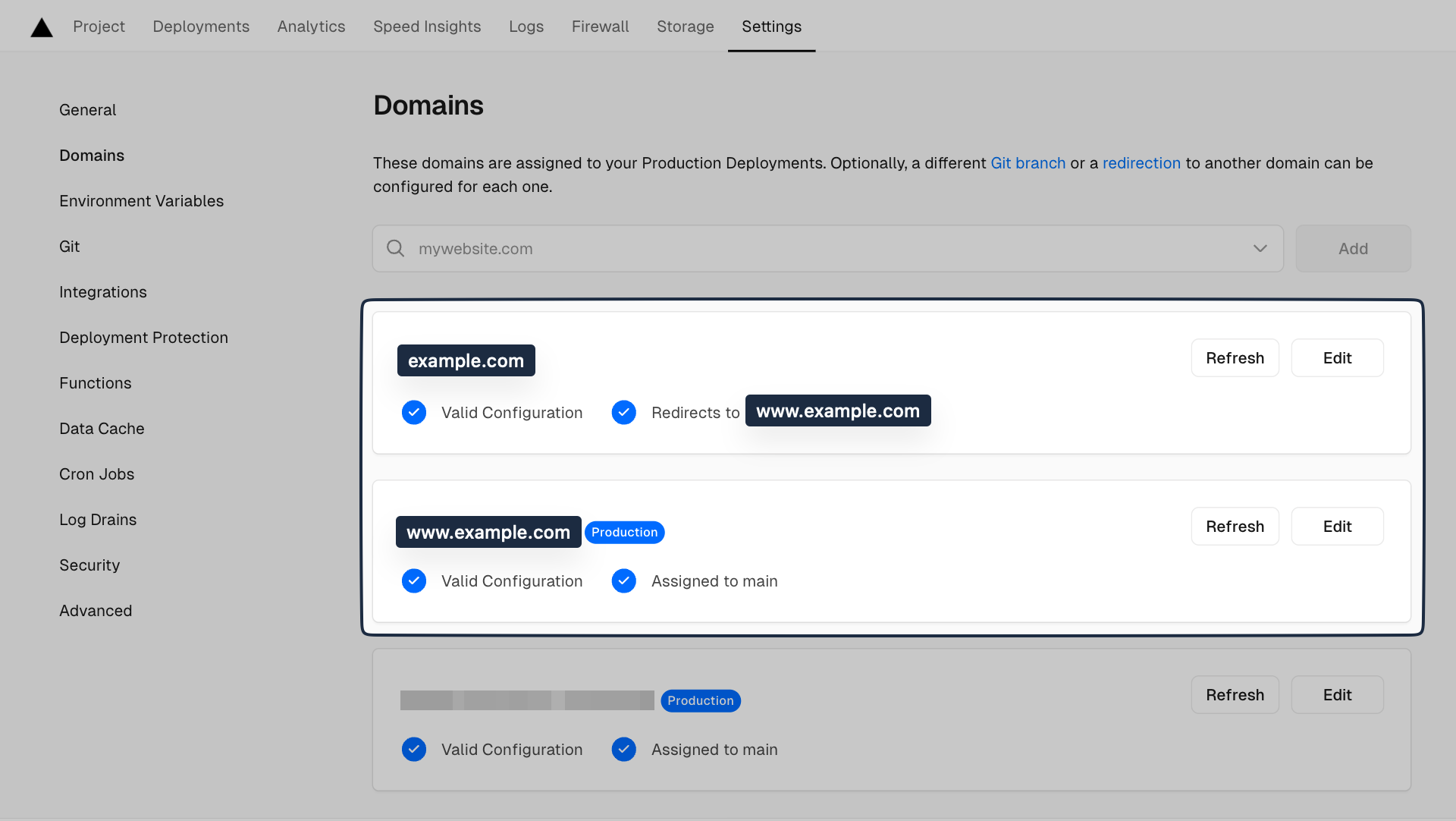 Vercel-Dashboard-Domain